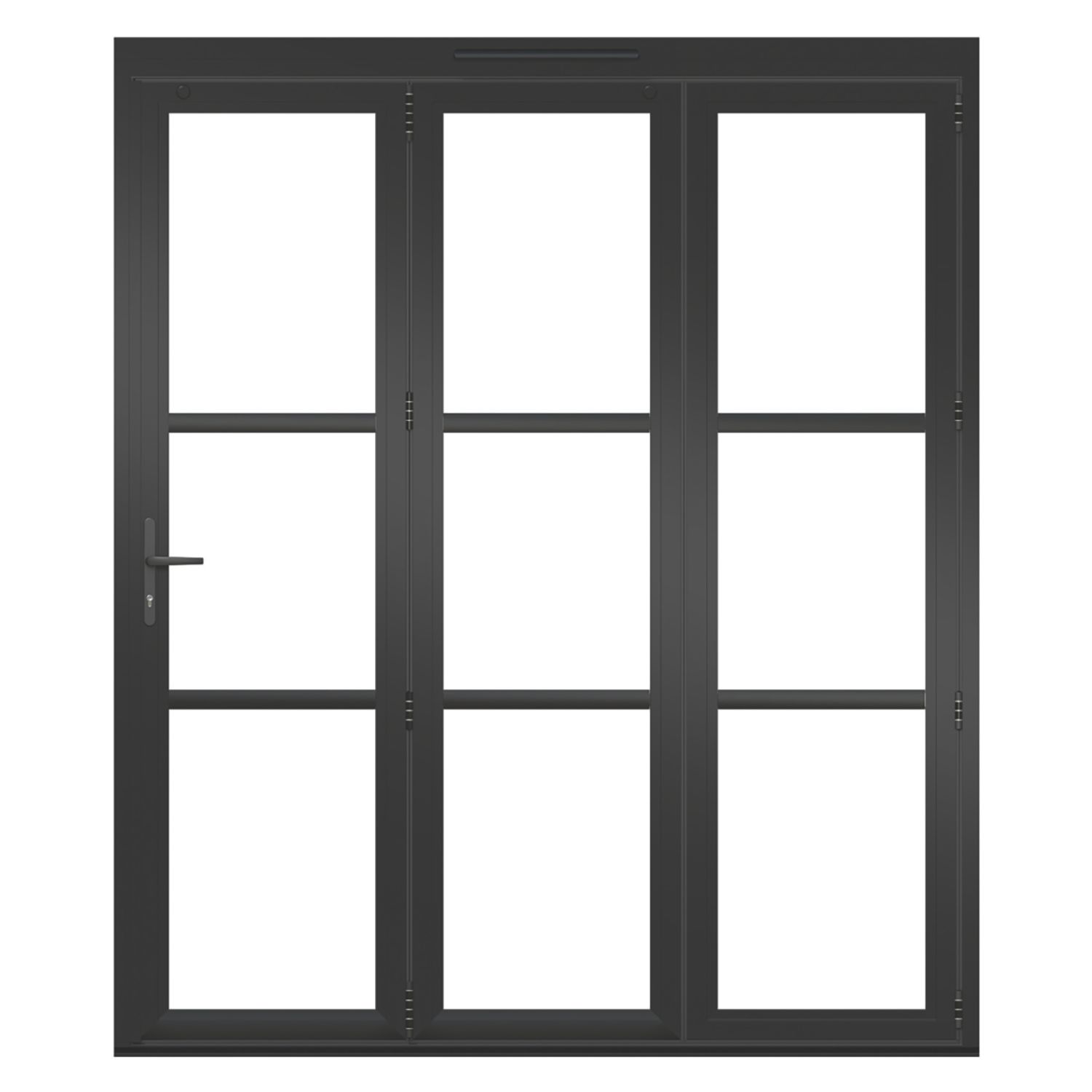 Green & Taylor Heritage 3-Door Black Aluminium Bi-Fold Patio Right-Hand Opening External Doors 2090mm x 1790mm (909CT)