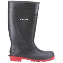 Centek  Size 11  Black Steel Toe Cap Safety Wellies
