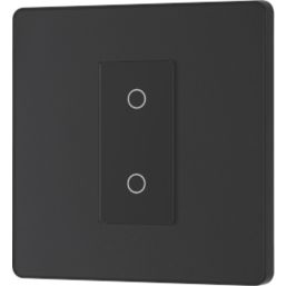 British General Evolve 1-Gang 2-Way LED Single Secondary Trailing Edge Touch Dimmer Switch  Matt Black with Black Inserts