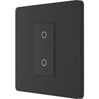 British General Evolve 1-Gang 2-Way LED Single Secondary Trailing Edge Touch Dimmer Switch  Matt Black with Black Inserts