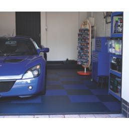 Garage Floor Tile Company X Joint Interlocking Floor Tiles Blue 7mm 4 Pack