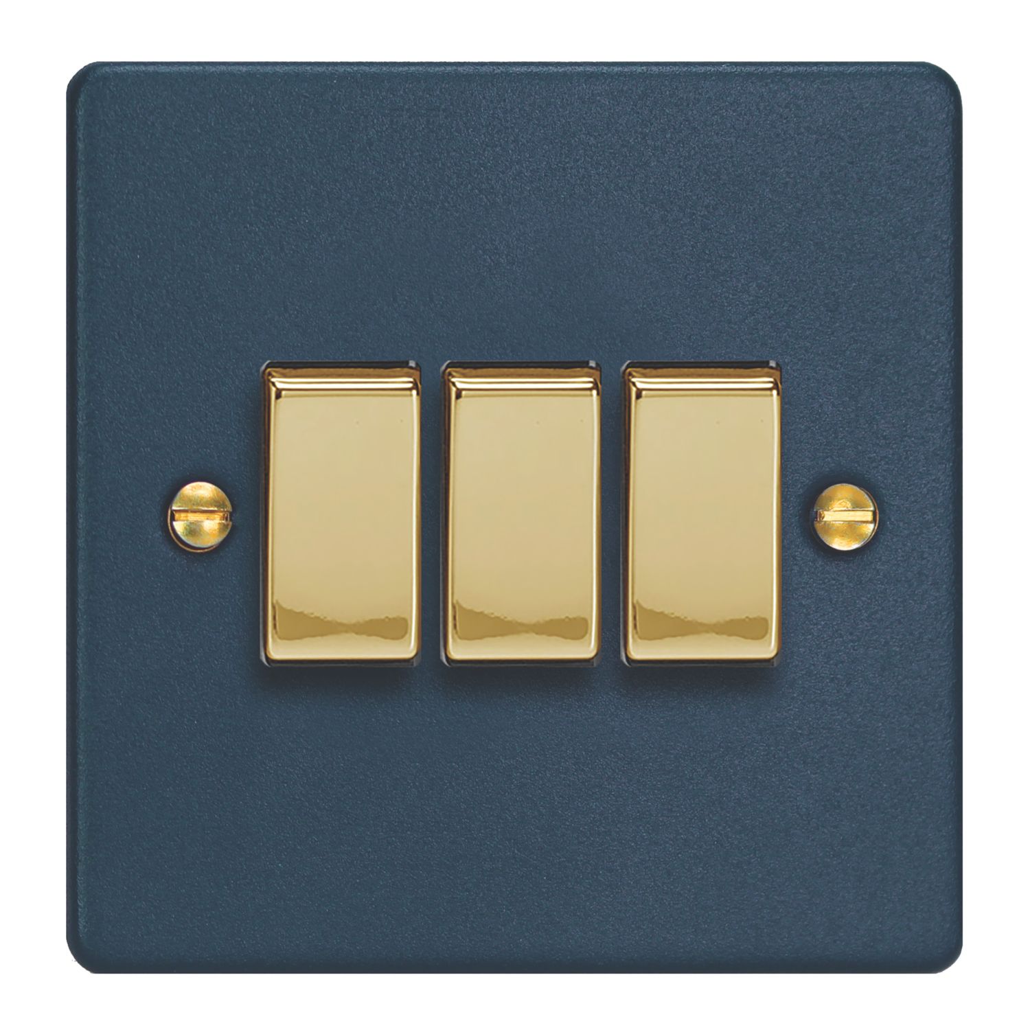 Varilight 10A 3-Gang 2-Way Light Switch Midnight Blue with Colour-Matched Inserts (909YT)