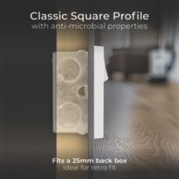 British General 900 Series 13A 2-Gang DP Switched Plug Socket White