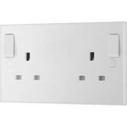 British General 900 Series 13A 2-Gang DP Switched Plug Socket White