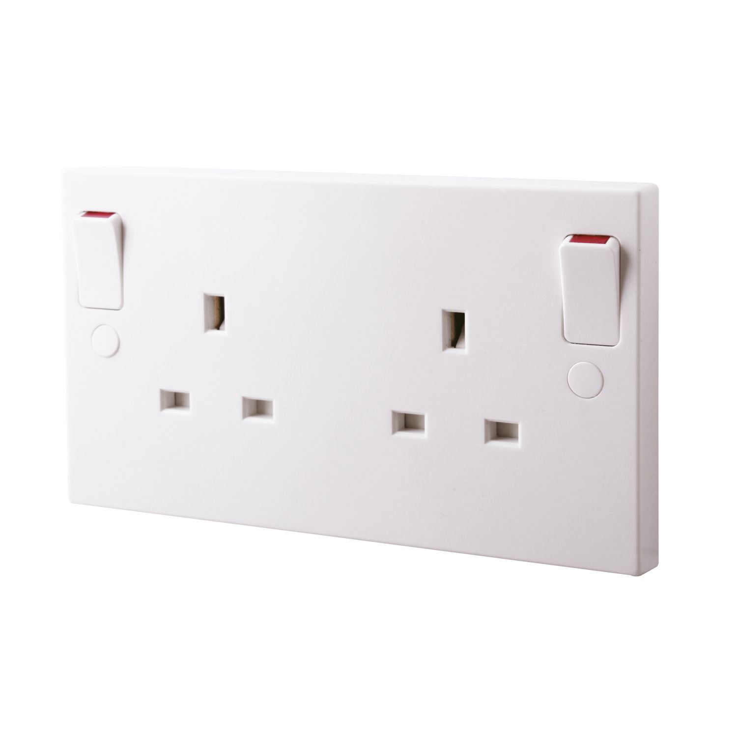 British General 900 Series 13A 2-Gang DP Switched Plug Socket White (91002)