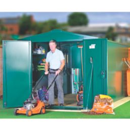 Asgard Gladiator Plus 2 7' 6" x 14' 6" (Nominal) Apex Metal Shed Green