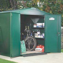 Asgard Gladiator Plus 2 7' 6" x 14' 6" (Nominal) Apex Metal Shed Green