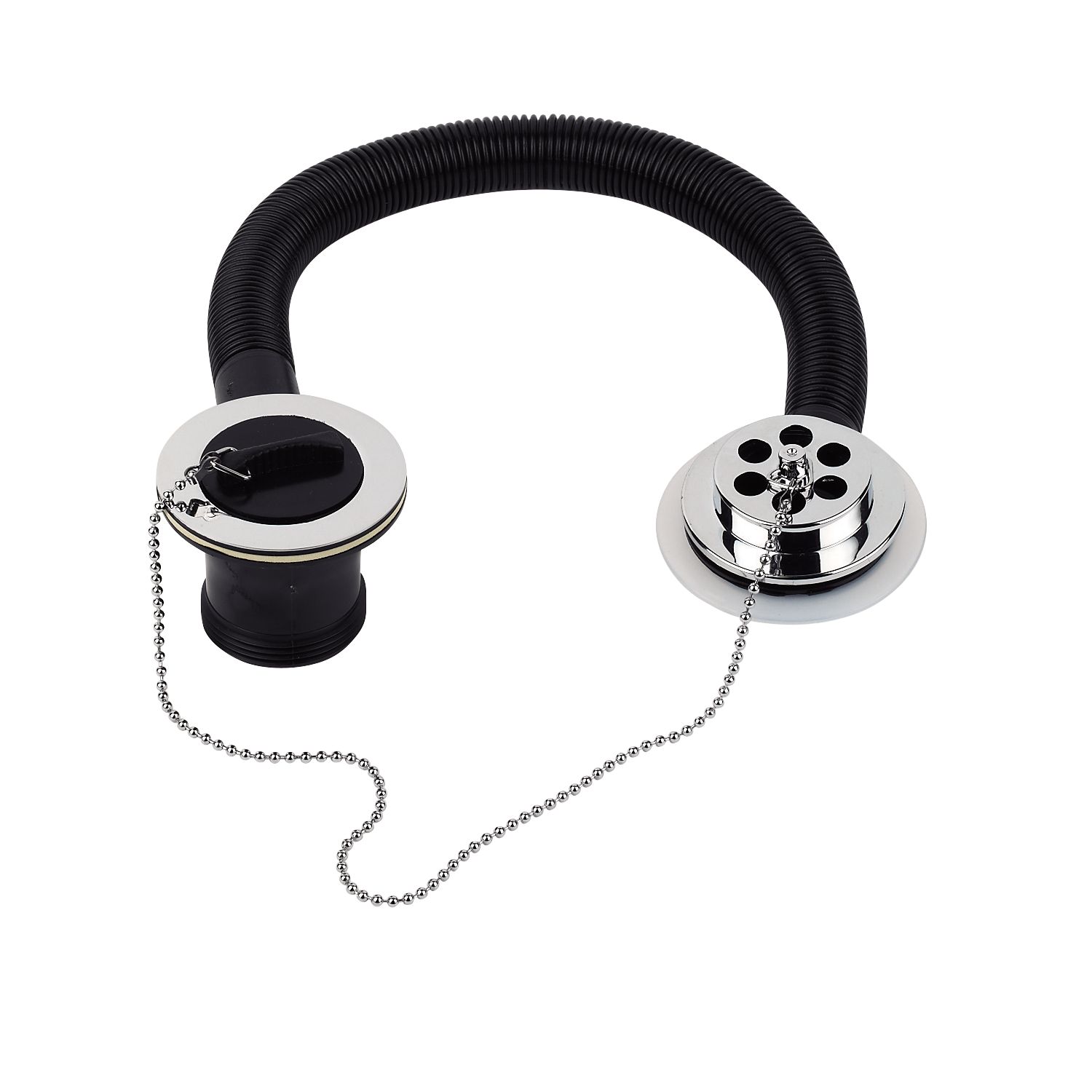 Bath Waste with Plug & Chain Chrome-Plated 16 1/4" (91024)