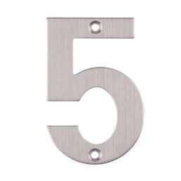 Eclipse Door Numeral 5 Satin Stainless Steel 102mm