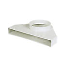 Manrose Round to Rectangular Flat Channel Connector 90° Elbow White 240mm