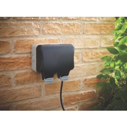British General  IP66 13A 2-Gang SP Weatherproof Outdoor Switched Passive RCD Socket