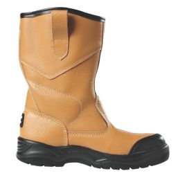 Site Gravel Size 12  Tan  Steel Toe Cap Safety Rigger Boots
