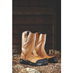 Site Gravel Size 12  Tan  Steel Toe Cap Safety Rigger Boots