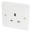 Hager Sollysta WMS81 13A 1-Gang Unswitched Socket White with White Inserts