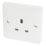 Hager Sollysta WMS81 13A 1-Gang Unswitched Socket White with White Inserts