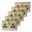 British General Nexus Metal 13A 2-Gang DP Switched Plug Sockets Antique Brass  with Black Inserts 5 Pack