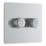 LAP  2-Gang 2-Way LED Dimmer Switch  Brushed Steel with Colour-Matched Inserts