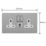 Varilight  13A 2-Gang SP Switched Socket + 3A 45W 2-Outlet Type C USB Charger Brushed Steel with White Inserts