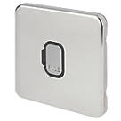 Schneider Electric Lisse Deco 13A Unswitched Fused Spur  Polished Chrome with Black Inserts
