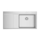 Clearwater Xeron 1 Bowl Stainless Steel Kitchen Sink with LH Single Drainer Brushed Steel 1000mm x 520mm