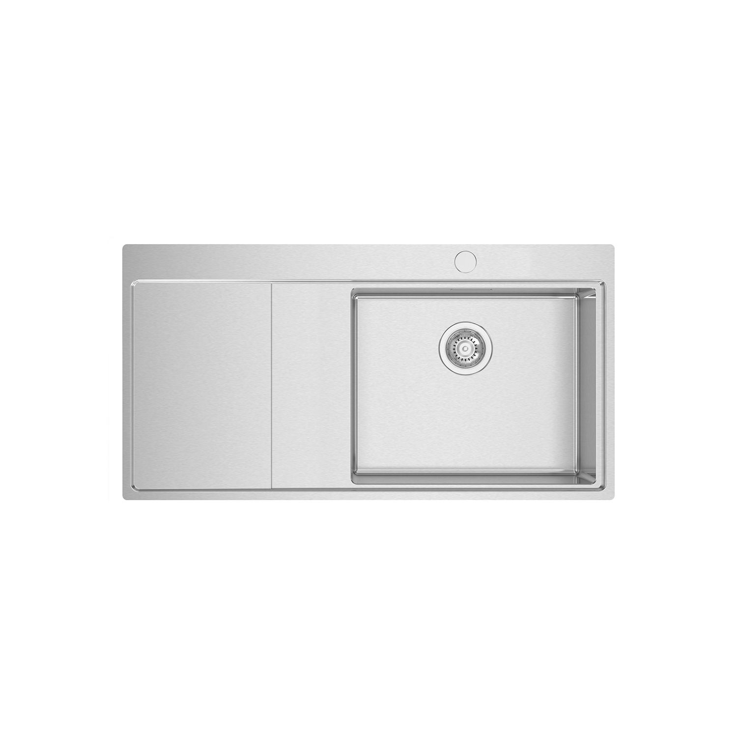 Clearwater Xeron 1 Bowl Stainless Steel Kitchen Sink with LH Single Drainer Brushed Steel 1000mm x 520mm (910FJ)