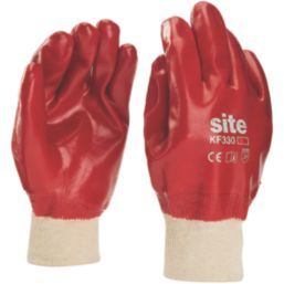 Site  PVC Dipped Gloves Red Large