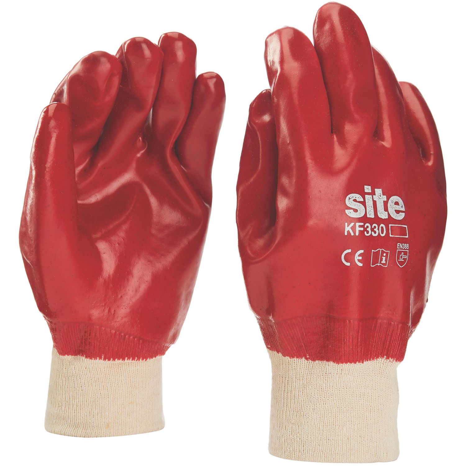 Site PVC Fully-Coated Gloves Red Large (910FR)