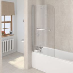 Aqualux Aqua 5 Framed Silver Bathscreen with Towel Rail  1500mm x 800mm