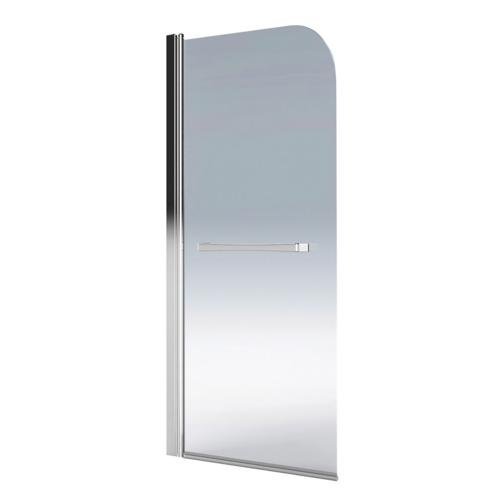 Aqualux Aqua 5 Framed Silver Bathscreen with Towel Rail 1500 x 800mm | Shower Screens | Screwfix.com