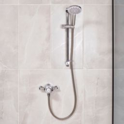 Triton Verne  Rear-Fed Exposed Silver Thermostatic Concentric Mixer Shower