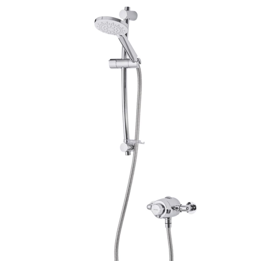 Triton Verne  Rear-Fed Exposed Silver Thermostatic Concentric Mixer Shower