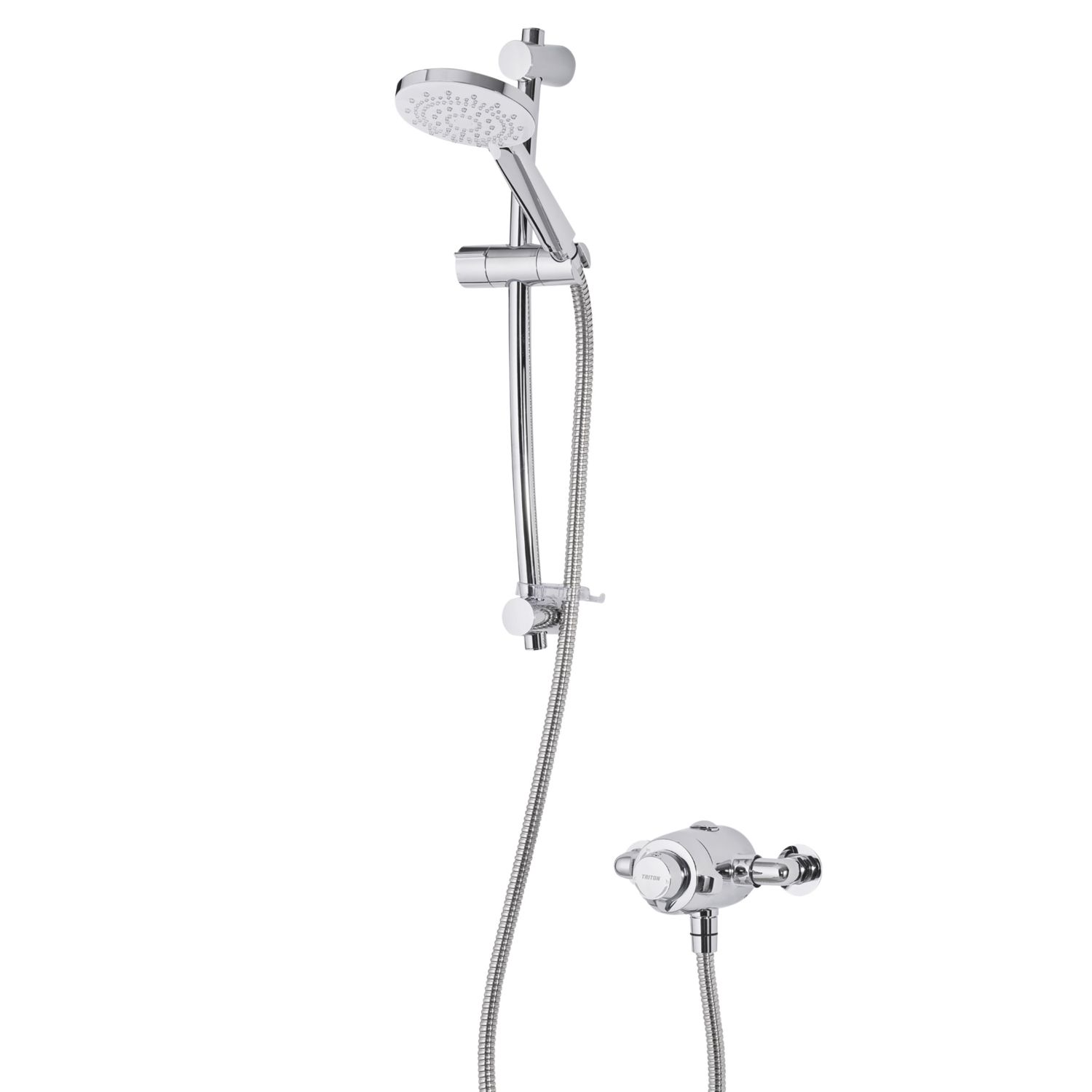 Triton Verne Rear-Fed Exposed Silver Thermostatic Concentric Mixer Shower (910JW)