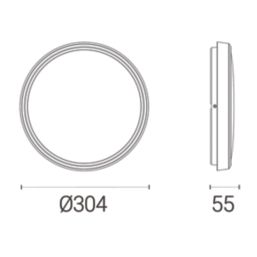 4lite  LED Wall/Ceiling Light Chrome 18W 1847lm