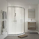 Framed Offset Quadrant Shower Enclosure Left & Right-Hand Opening Polished Silver-Effect/Clear 1200mm x 800mm x 1850mm