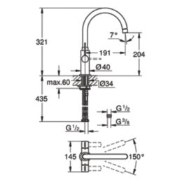 Grohe Start Twin Lever Mono Mixer Chrome