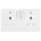 British General 900 Series 13A 2-Gang SP Switched Power Socket White with LED