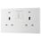 British General 900 Series 13A 2-Gang SP Switched Power Socket White with LED