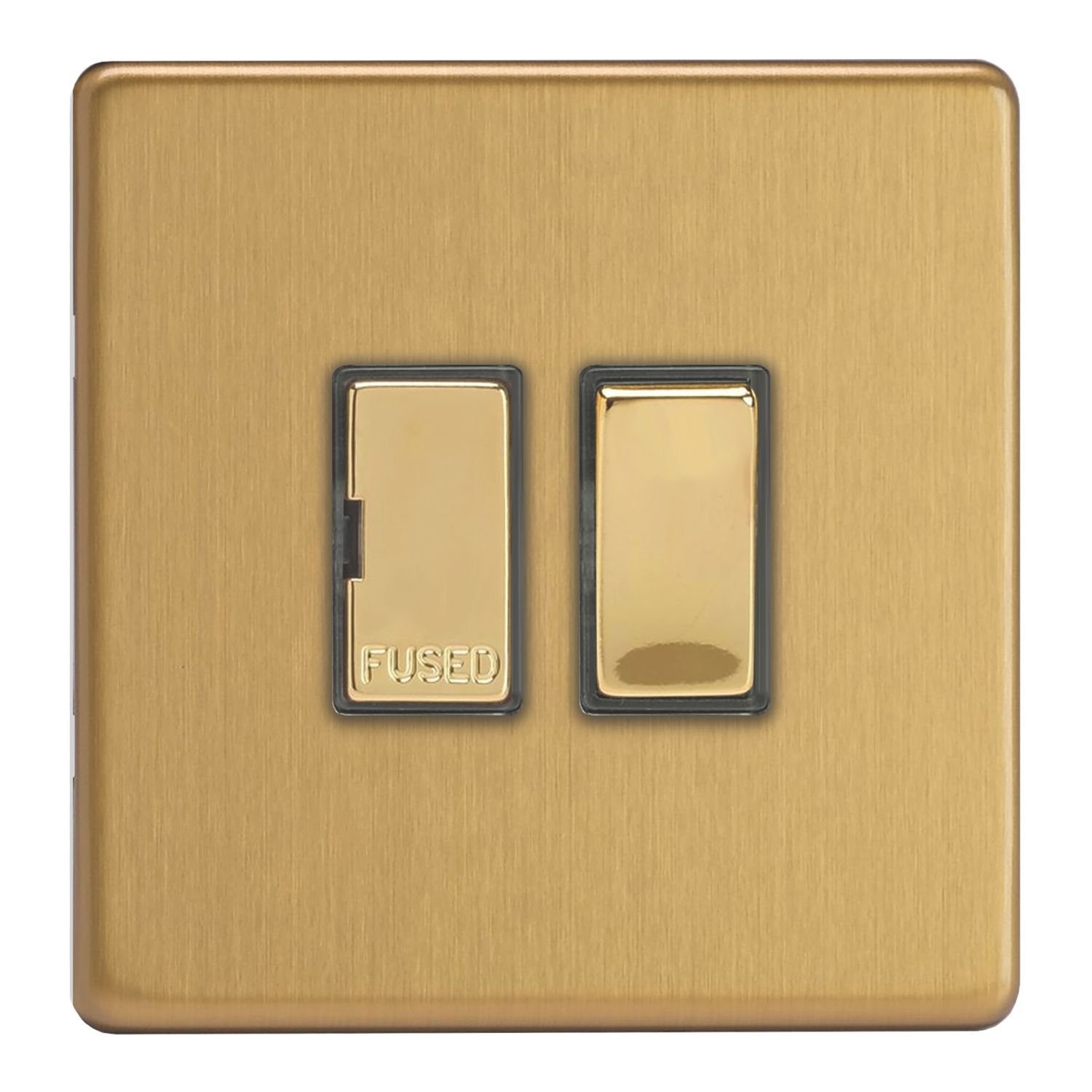 Varilight 13A Switched Fused Spur Brushed Brass (910YT)