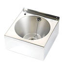 Model B 1 Bowl Stainless Steel 2-Tap Hole Wall-Hung Wash Basin 345mm x 185mm