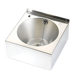 1 Bowl Stainless Steel 2-Tap Hole Wall-Hung Wash Basin 345mm x 185mm