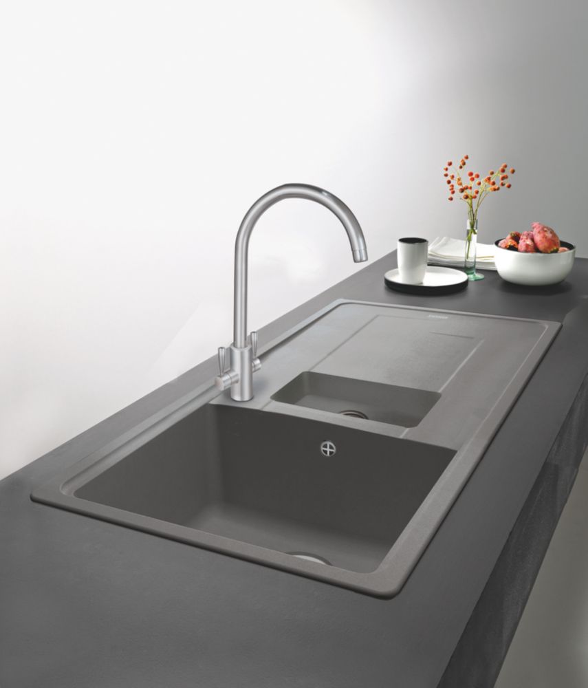 Franke Ascona Sink-Mounted Mono Mixer Kitchen Tap Silk Steel