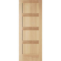 Jeld-Wen  Unfinished Oak Veneer Wooden 4-Panel Shaker Internal Door 1981 x 762mm