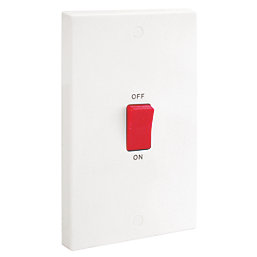 British General 900 Series 45A 2-Gang DP Cooker Switch White