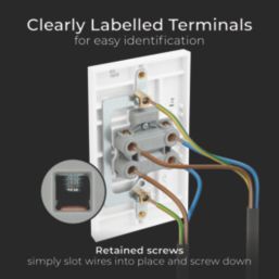 British General 900 Series 45A 2-Gang DP Cooker Switch White