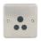 Hager Sollysta WRS51BSB 5A 1-Gang Unswitched Round Pin Socket Brushed Steel with Black Inserts