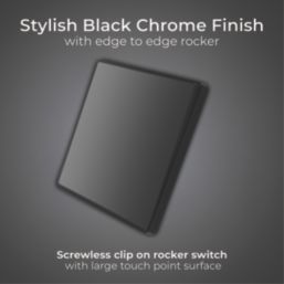 British General Evolve 20A 16AX 1-Gang 2-Way Light Switch  Black Chrome