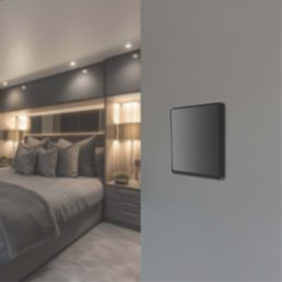 British General Evolve 20A 16AX 1-Gang 2-Way Light Switch  Black Chrome