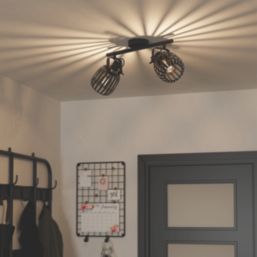 Eglo Girona Bar 2-Light Spotlight Black/Brushed Brass