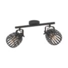 Eglo Girona Bar 2-Light Spotlight Black/Brushed Brass