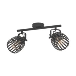 Eglo Girona Bar 2-Light Spotlight Black/Brushed Brass